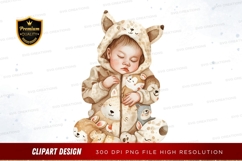 Sleeping baby in animal onesie Product Image 1