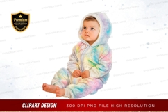 Baby in tie-dye onesie clipart png Product Image 1