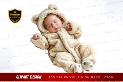 Sleeping baby in teddy bear onesie Product Image 1