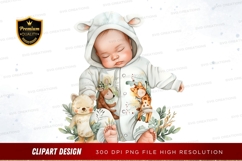 Sleeping baby with toys clipart png Product Image 1