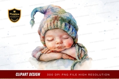 Sleeping baby in colorful hat Product Image 1