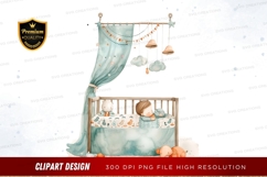 Sleeping baby in crib clipart png Product Image 1