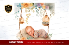 Sleeping baby in a floral swing Product Image 1