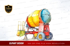 Construction concrete mixer clipart png Product Image 1