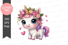 Adorable unicorn clipart png Product Image 1