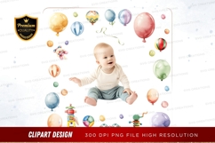 Baby with balloons clipart png Product Image 1