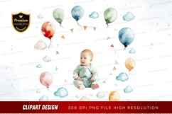 Baby with balloons clipart png Product Image 1