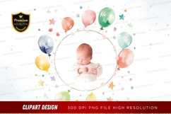 Celebrating newborn baby with balloons Product Image 1