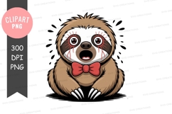 Cute sloth with bow tie clipart png Product Image 1
