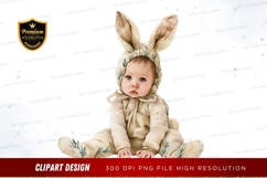 Baby in bunny costume clipart png Product Image 1