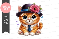 Stylish kitten clipart png Product Image 1