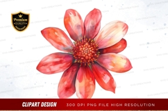 Vibrant red flower clipart png Product Image 1