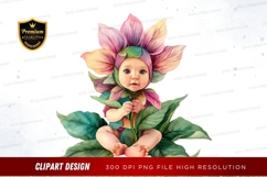 Baby in flower costume clipart png Product Image 1