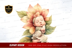 Baby angel in sunflower clipart png Product Image 1
