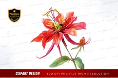 Vibrant red flower clipart png Product Image 1