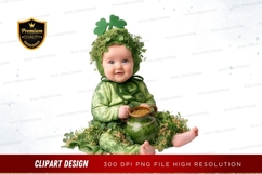 Baby as a cute leprechaun clipart png Product Image 1