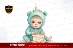 Birthday baby dinosaur clipart png Product Image 1