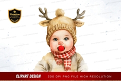 Adorable baby in reindeer costume Product Image 1
