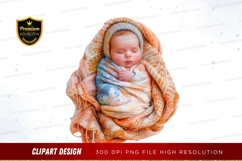 Swaddled baby clipart png Product Image 1