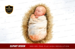 Sleeping baby wrapped in blanket Product Image 1
