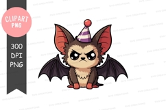 Cute bat with party hat png Product Image 1
