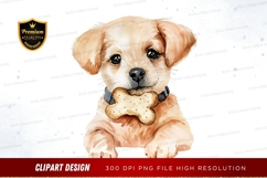 Cute puppy with dog treat clipart png Product Image 1