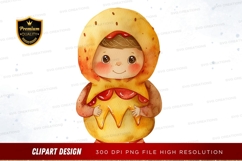 Clipart png: cute cartoon character in a hot dog costume Product Image 1
