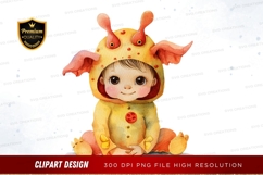 Cute dragon child clipart png Product Image 1