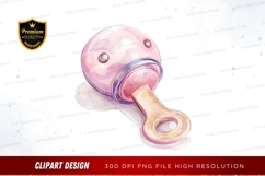 Pink baby rattle clipart png Product Image 1