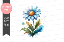 Blue daisy flower clipart png Product Image 1