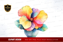 Colorful hibiscus flower in a vase Product Image 1