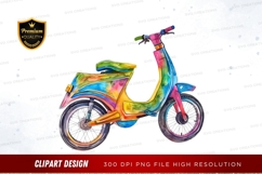 Colorful vespa scooter clipart png Product Image 1