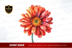 Vibrant red flower clipart png Product Image 1