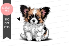 Cute papillon puppy clipart png Product Image 1