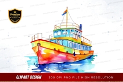 Colorful ferry boat clipart png Product Image 1