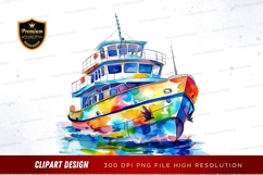 Colorful boat clipart png Product Image 1