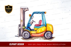 Colorful industrial forklift clipart png Product Image 1