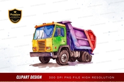Colorful garbage truck clipart png Product Image 1