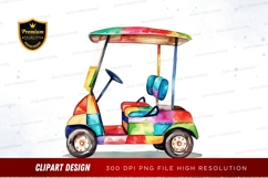 Colorful golf cart clipart png Product Image 1