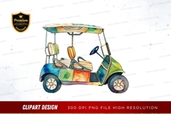Colorful golf cart clipart png Product Image 1