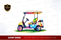 Colorful golf cart clipart png Product Image 1
