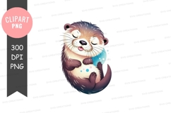 Playful otter with a toy Product Image 1