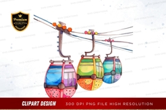 Colorful gondolas on a cable car system Product Image 1