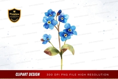 Blue forget-me-not flowers clipart png Product Image 1