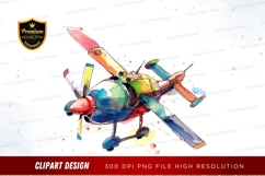Colorful propeller airplane clipart png Product Image 1