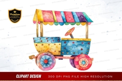 Colorful market cart clipart png Product Image 1