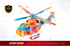 Colorful helicopter clipart png Product Image 1