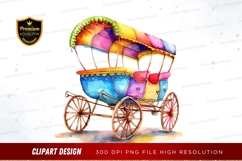 Colorful victorian-style carriage clipart png Product Image 1