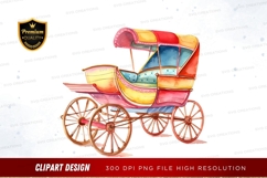 Colorful vintage carriage clipart png Product Image 1