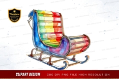 Colorful sled clipart png Product Image 1